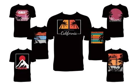 Summer T Shirt Design Bundle Illustrazione stock