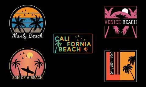 Summer T Shirt Design Bundle Stock Illustration