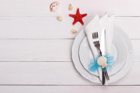 Summer table setting Foto stock