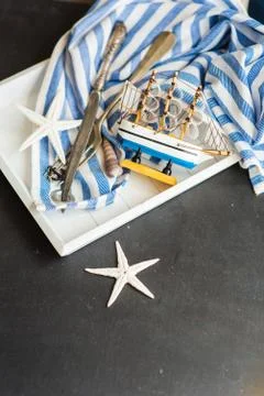 Summer table setting 스톡 사진