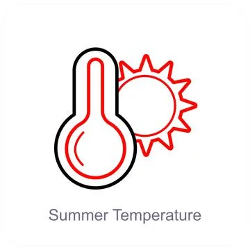 Summer Temperature Indicator and indicator icon concept 스톡 일러스트