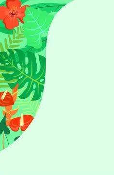 Summer template- Exotic plants Stock Illustration