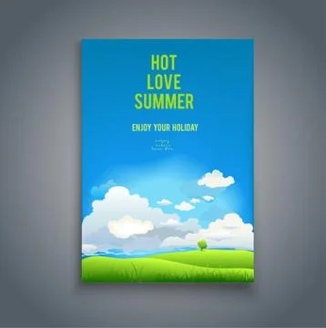 Summer template with tree Stock Illustration