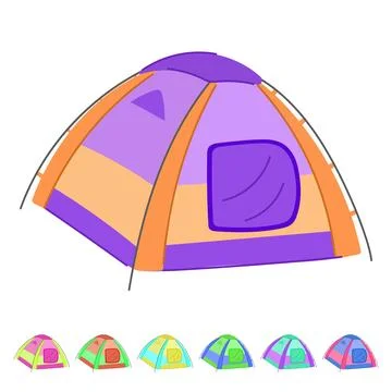 Summer tent camp vector cartoon graphic Stock Illustration