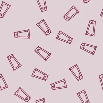 Summer tent vacation line vector seamless pattern Illustrazione stock
