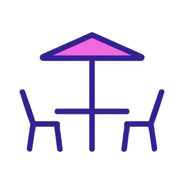 Summer terrace icon vector. Isolated contour symbol illustration Stock Illustration
