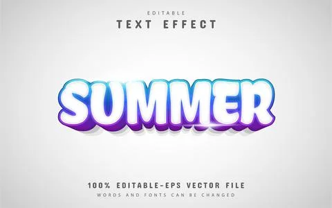 Summer text - 3d gradient text effect editable Stock Illustration