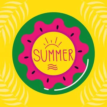 Summer text and float Stock Illustration