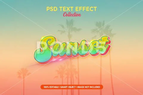 Summer text effect 3d template psd Template PSD