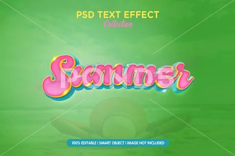 Summer text effect 3d template psd PSD-Vorlage