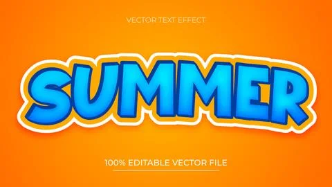 Summer Text Effect for Banner and Poster Headline Editable font イラスト素材