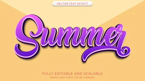 Summer text effect editable fun style eps file Stock Illustration