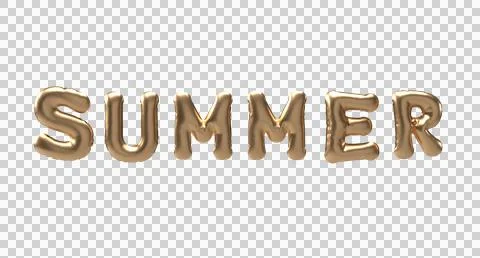 Summer text font calligraphy lettering golden yellow color symbol decoration Stock Illustration