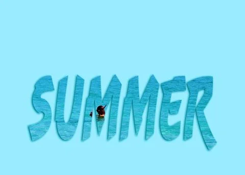 Summer Text From An Image Of The Ocean 스톡 일러스트