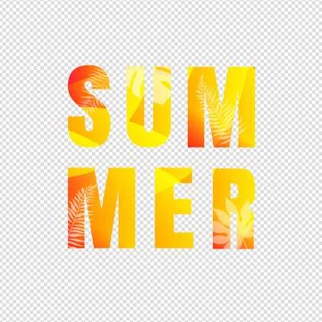 Summer Text Isolated Transparent Background Stock Illustration