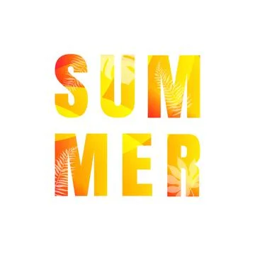 Summer Text Isolated White Background Stock Illustration