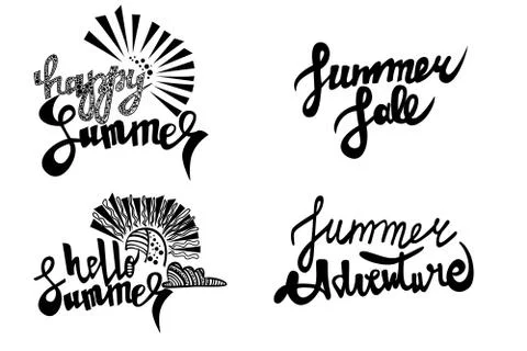 Summer text vector pack Stock Illustration