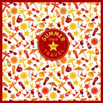 Summer texture. Bright seamless pattern of summer Stock Illustration