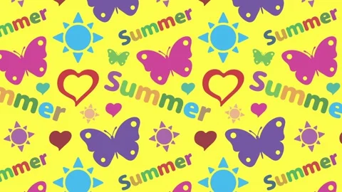 Summer texture with butterflies yellow Stock Footage 92936655