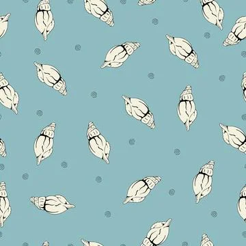 Summer texture sea shell pattern, summer mood. Costal design for your perfect Stock Illustration