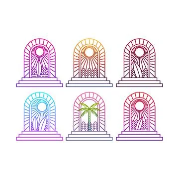 Summer theme artwork collection Stock Illustration