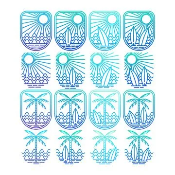Summer theme collection 스톡 일러스트