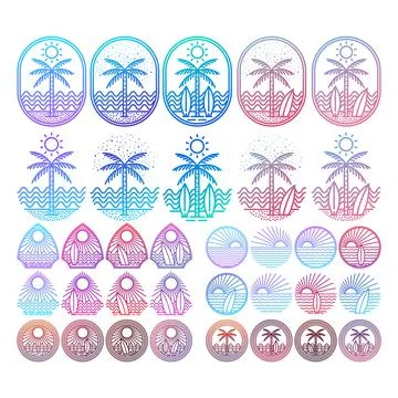 Summer theme mega collection Stock Illustration