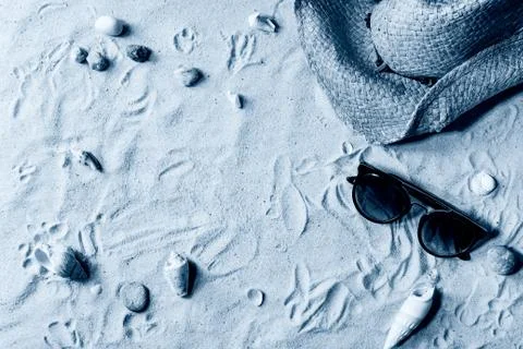 Summer theme on sand Stock Photos