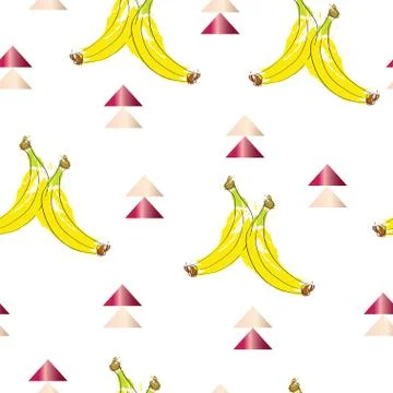 Summer theme - seamless pattern with bananas vector Stock Illustration