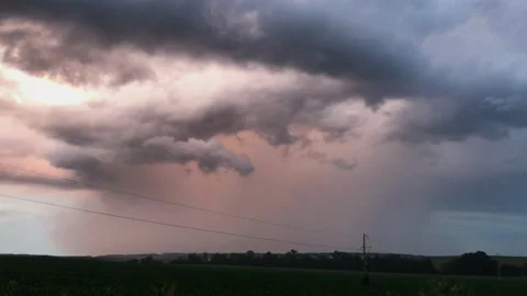 Summer thunderstorm in the countryside Stockbeeldmateriaal 131868894