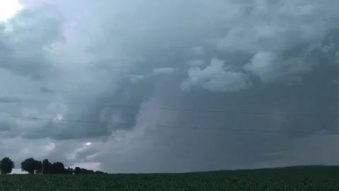 Summer thunderstorm in the countryside Stock Footage 131868961