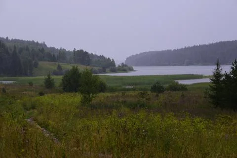 Summer thunderstorm with good rainfall front. And we wanted to go to the fore Stock Photos