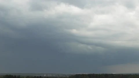 Summer thunderstorm,real thunder lightning in sky Stock Footage 155391104