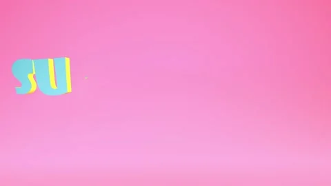 Summer time. 3d text animation. Colored text on a pink background. 3d renderi Stock Footage 151266649