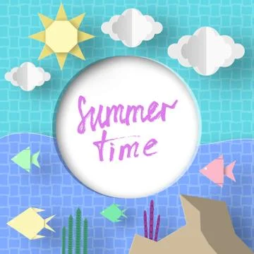 Summer Time.  Art Design Vector Illustrations. Illustrazione stock