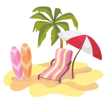 Summer time background banner design template and season elements beach Stock Illustration