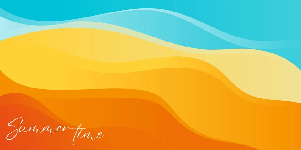 Summer time background with beach and sand color shades. summer sky and sea.. 스톡 일러스트