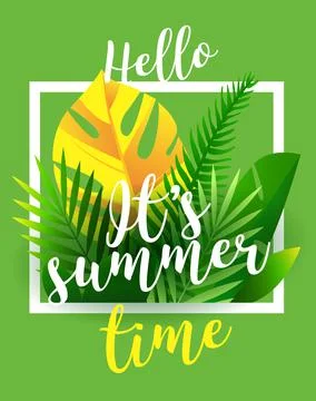 Summer time background illustration. Its Summer Traveling template poster Stock Illustration