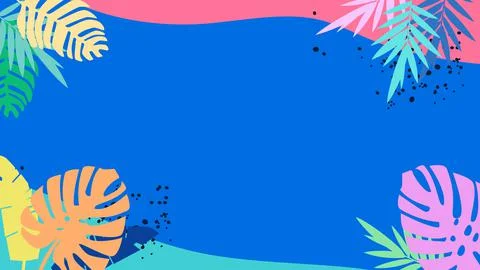 Summer time. Background of panoramic landscape of sea and beach and summer po Stock Illustration