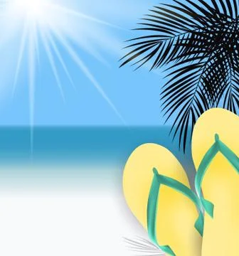 Summer Time Background. Sunny Beach Vector Illustration Illustrazione stock