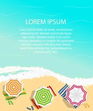 Summer Time Background. Sunny Beach in Flat Design Style Stock Illustration