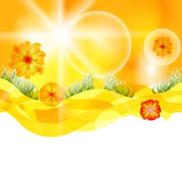 Summer Time Background Template. Beautiful Nature Backdrop. Art Design Abstra Stock Illustration