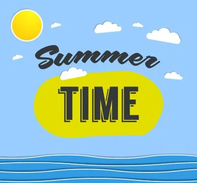 Summer time background with text Stock Illustration