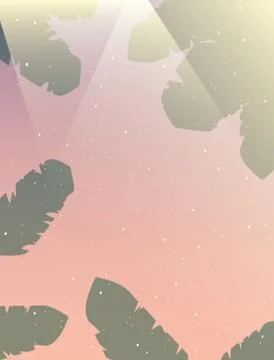 Summer time banner foliage palm trees blurred background vector illustration Stock Illustration