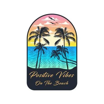 Summer time on the beach artwork design Stock Illustration