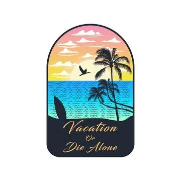 Summer time on the beach artwork design Stock Illustration