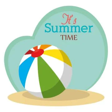 Summer time with beach balloon 스톡 일러스트