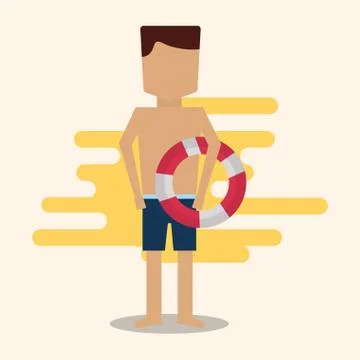 Summer time beach Stock Illustration