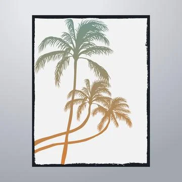 Summer Time On The Beach Poster Artwork Stock Illustration