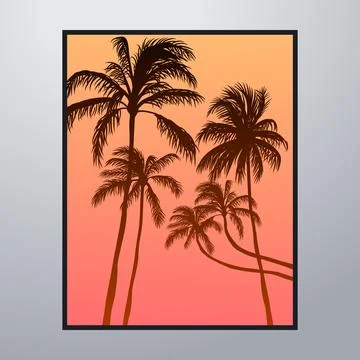 Summer Time On The Beach Poster Artwork Stock-Illustration